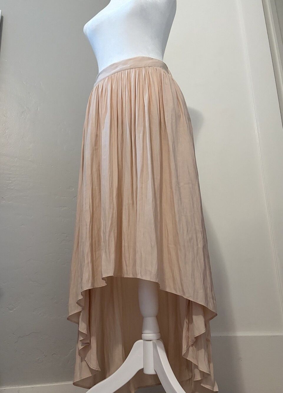 Zara Basic High Low Skirt Womens Medium Blush Pink Sheer Balletcore Coquette